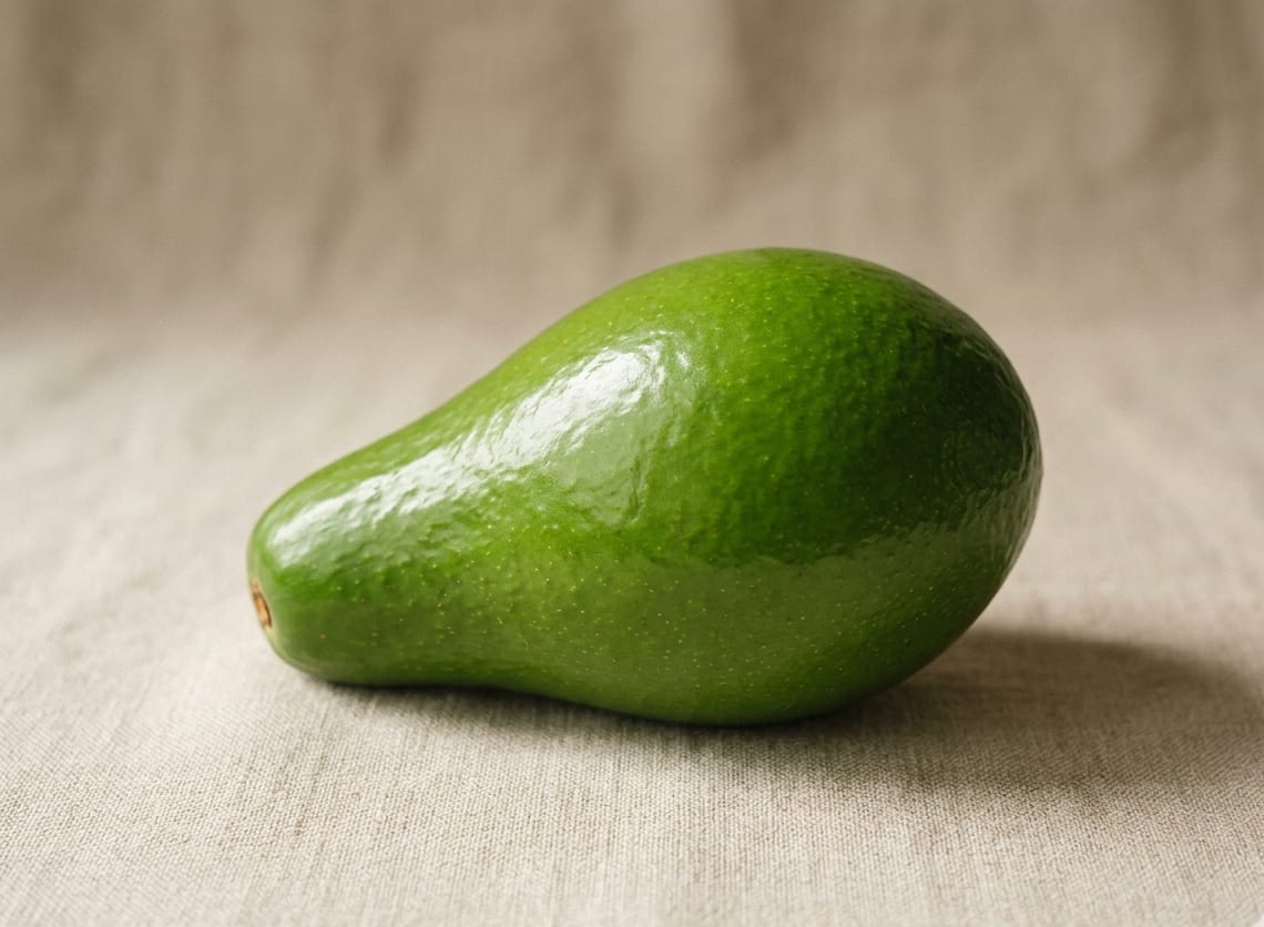 Semil 34 avocado — Caribbean variety, pear-shaped glossy green fruit from the Dominican Republic